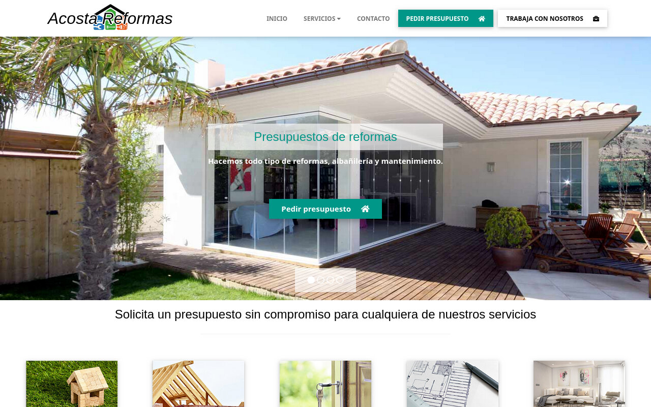 Portal corporativo y sistema de gestión desarrollado para firma de reformas
